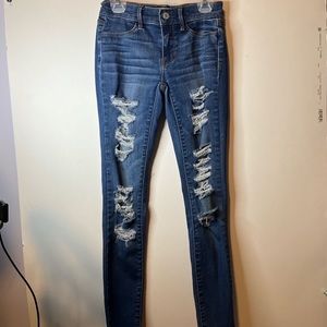 Pacsun ripped blue jeans (size 22s, 0-2 refer to video).